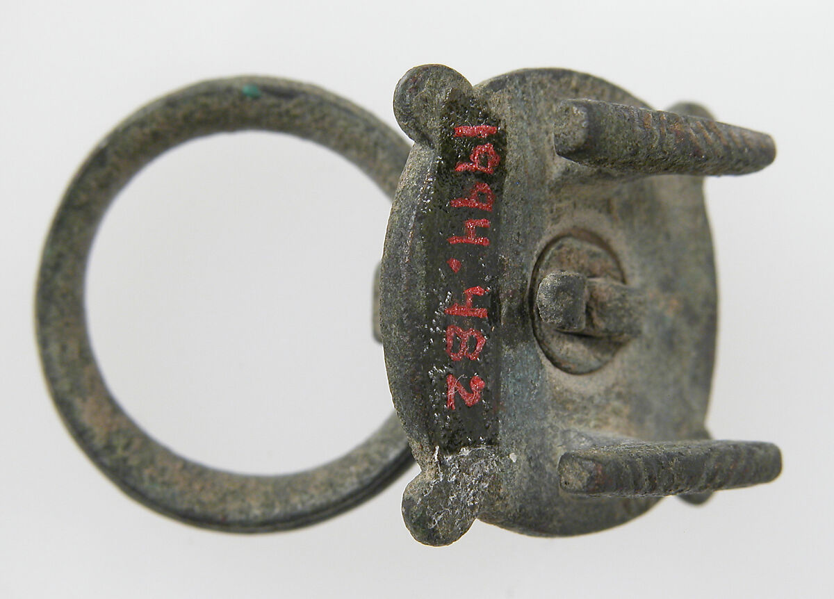 Vessel Lid, Champlevé enamel, floating cloisons, copper alloy, Roman