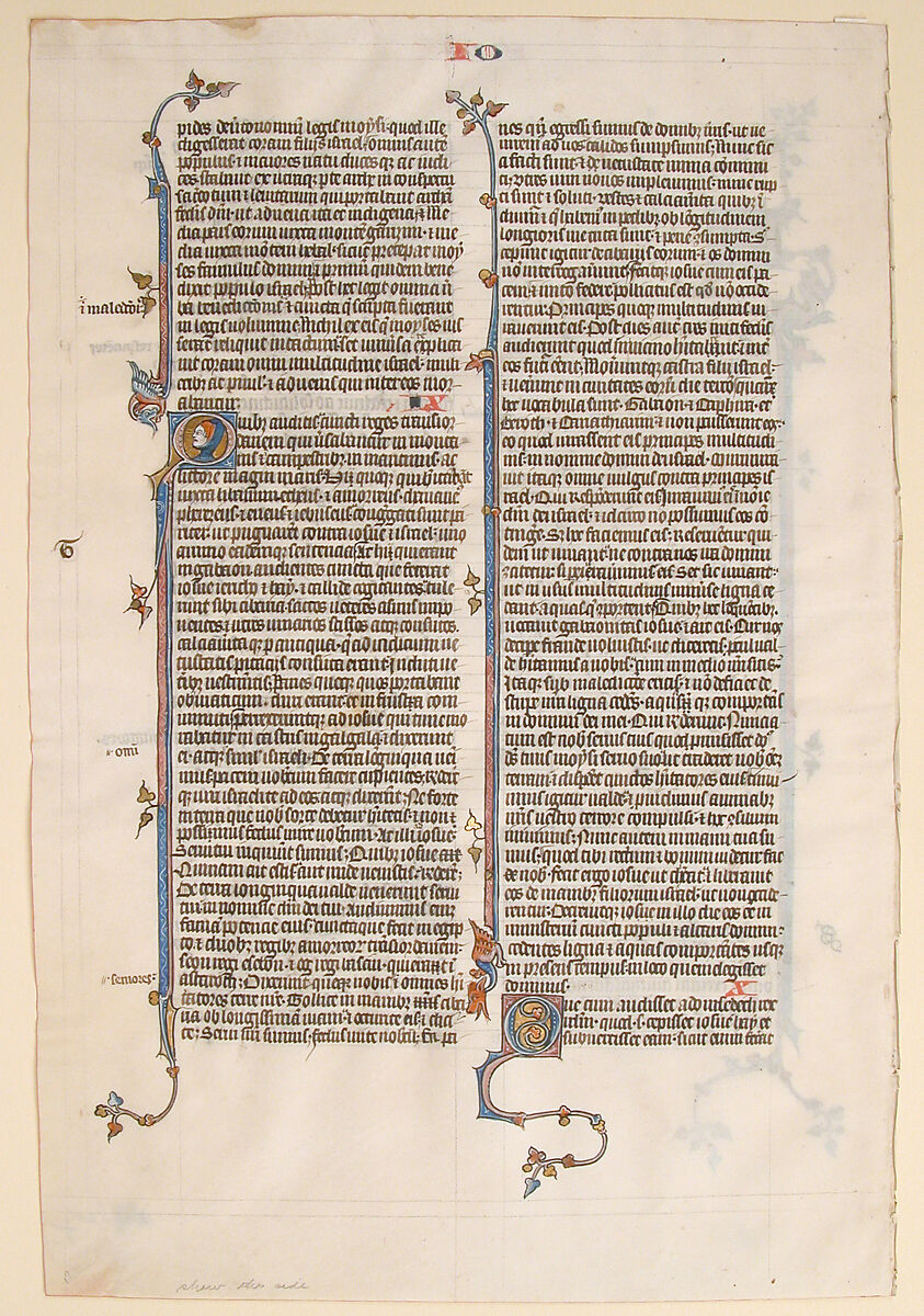 Manuscript Leaf from a Bible, Tempera and gold on parchment, North French 