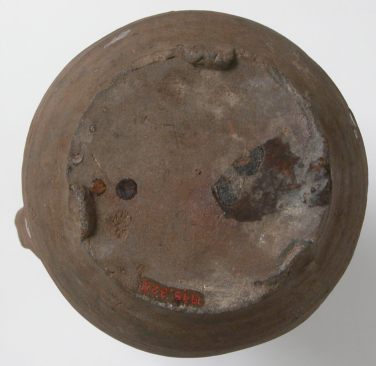 Jug, Earthenware, unglazed and partially salt glazed, German