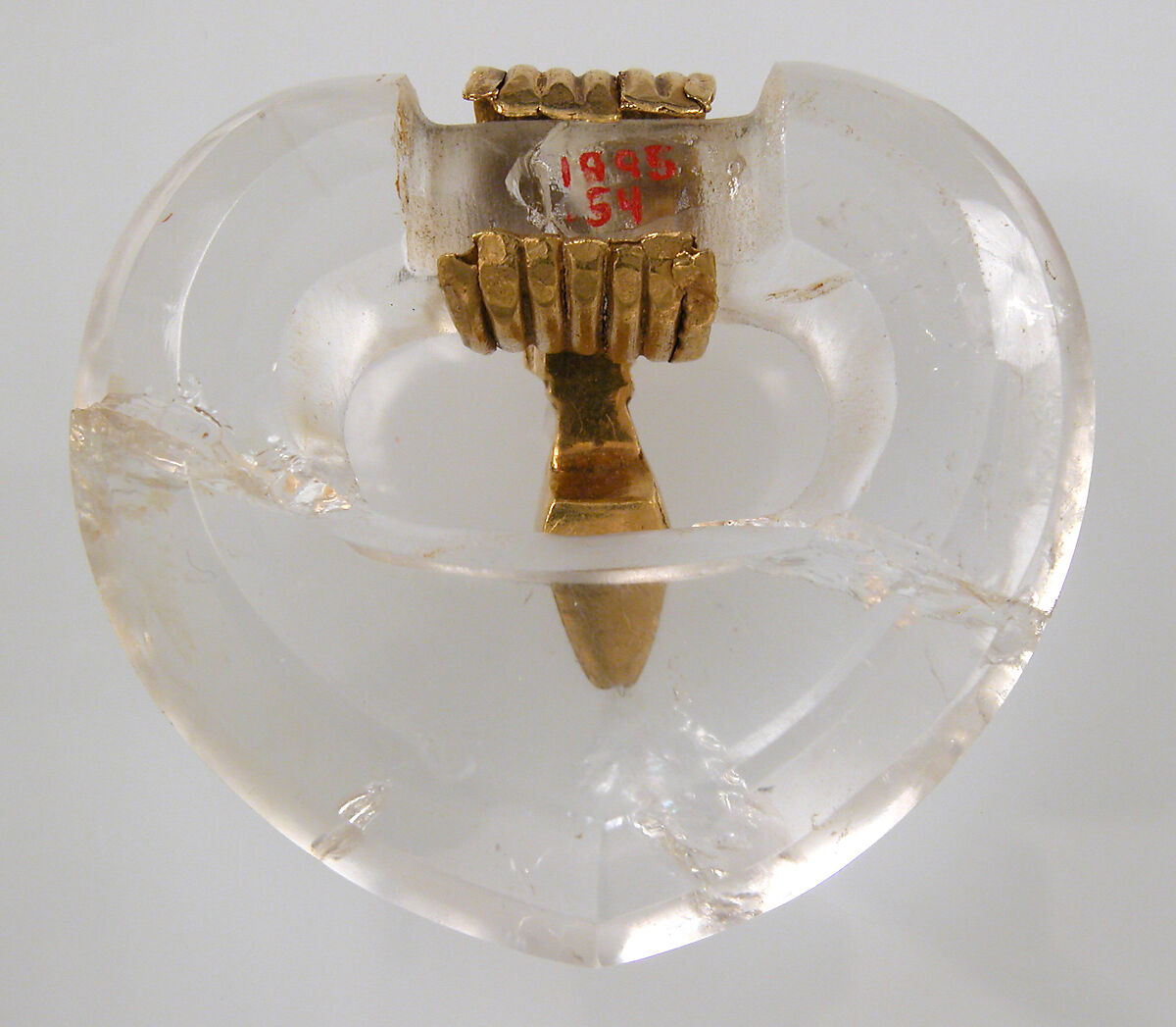 Rock Crystal Belt Buckle, Rock crystal, gold foil, East German (buckle), Byzantine (tongue)