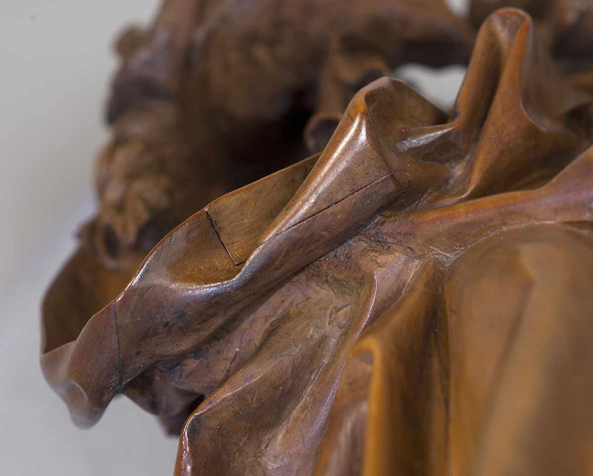 Standing Virgin and Child, Attributed to Niclaus Gerhaert von Leyden (North Netherlandish, active Strasbourg, ca. 1462–died 1473 Vienna), Boxwood, tinted lips and eyes, Austrian