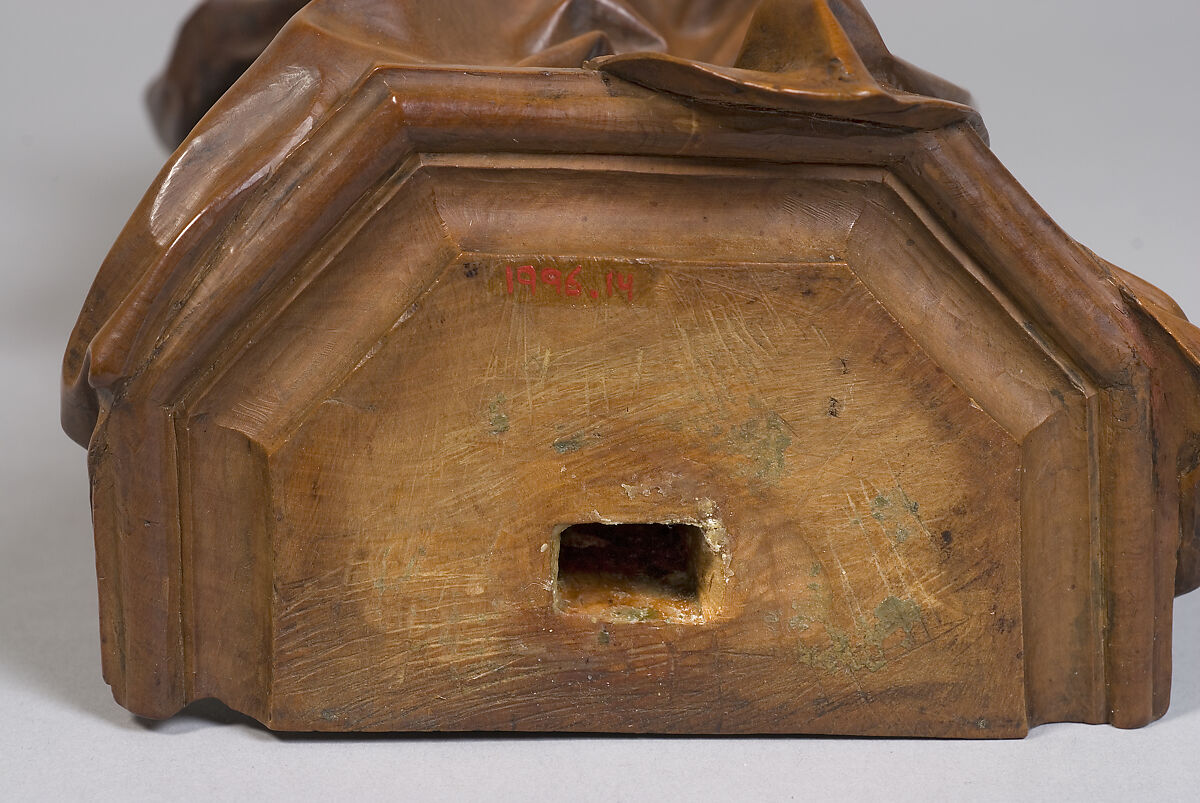 Standing Virgin and Child, Attributed to Niclaus Gerhaert von Leyden (North Netherlandish, active Strasbourg, ca. 1462–died 1473 Vienna), Boxwood, tinted lips and eyes, Austrian