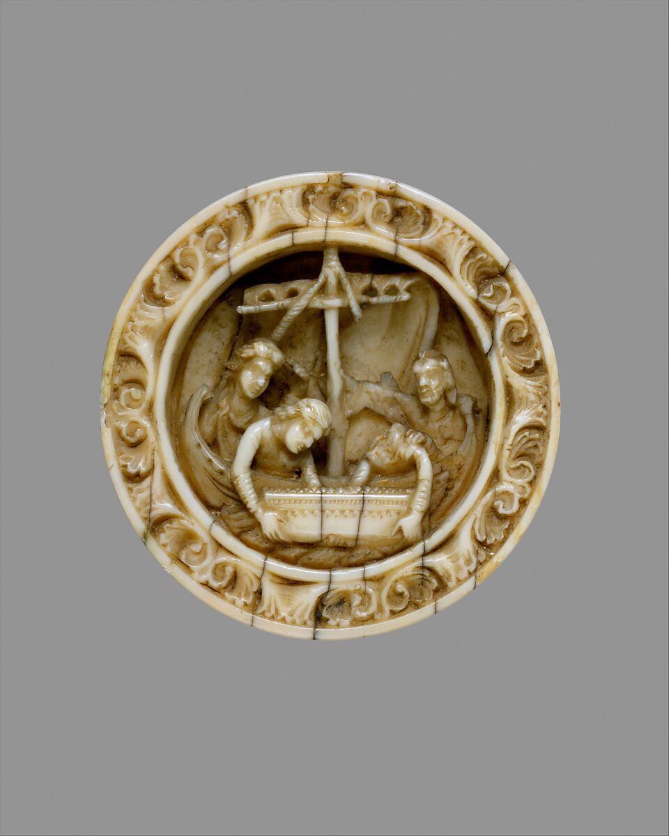 Game Piece with a Scene from the Life of Apollonius of Tyre, Walrus ivory, German 