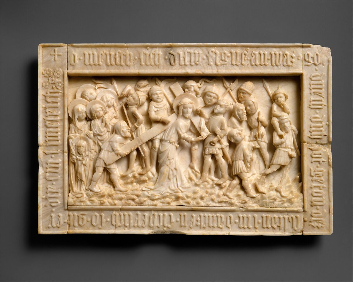 The Road to Calvary, Follower of the Master of the Lorsch Calvary, Alabaster, German 