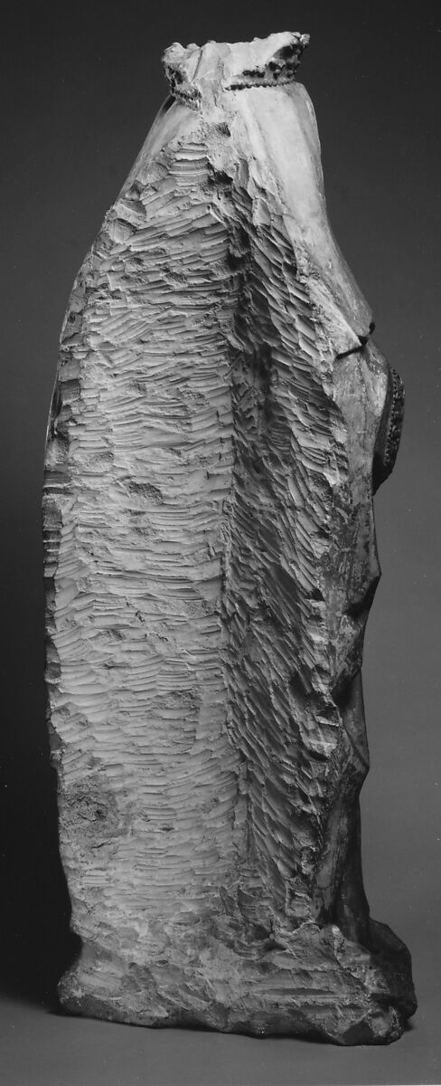 Virgin and Child with Bird, Limestone with polychromy, French