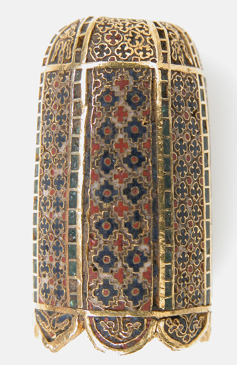 Tip of a Pointer, Cloisonné enamel, gold, Byzantine