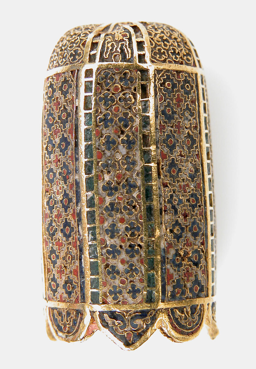 Tip of a Pointer, Cloisonné enamel, gold, Byzantine