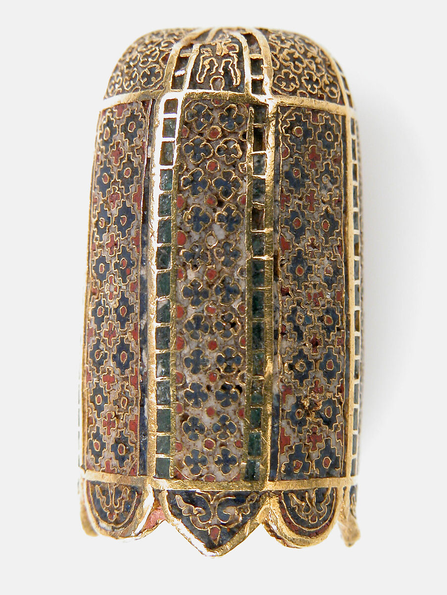Tip of a Pointer, Cloisonné enamel, gold, Byzantine