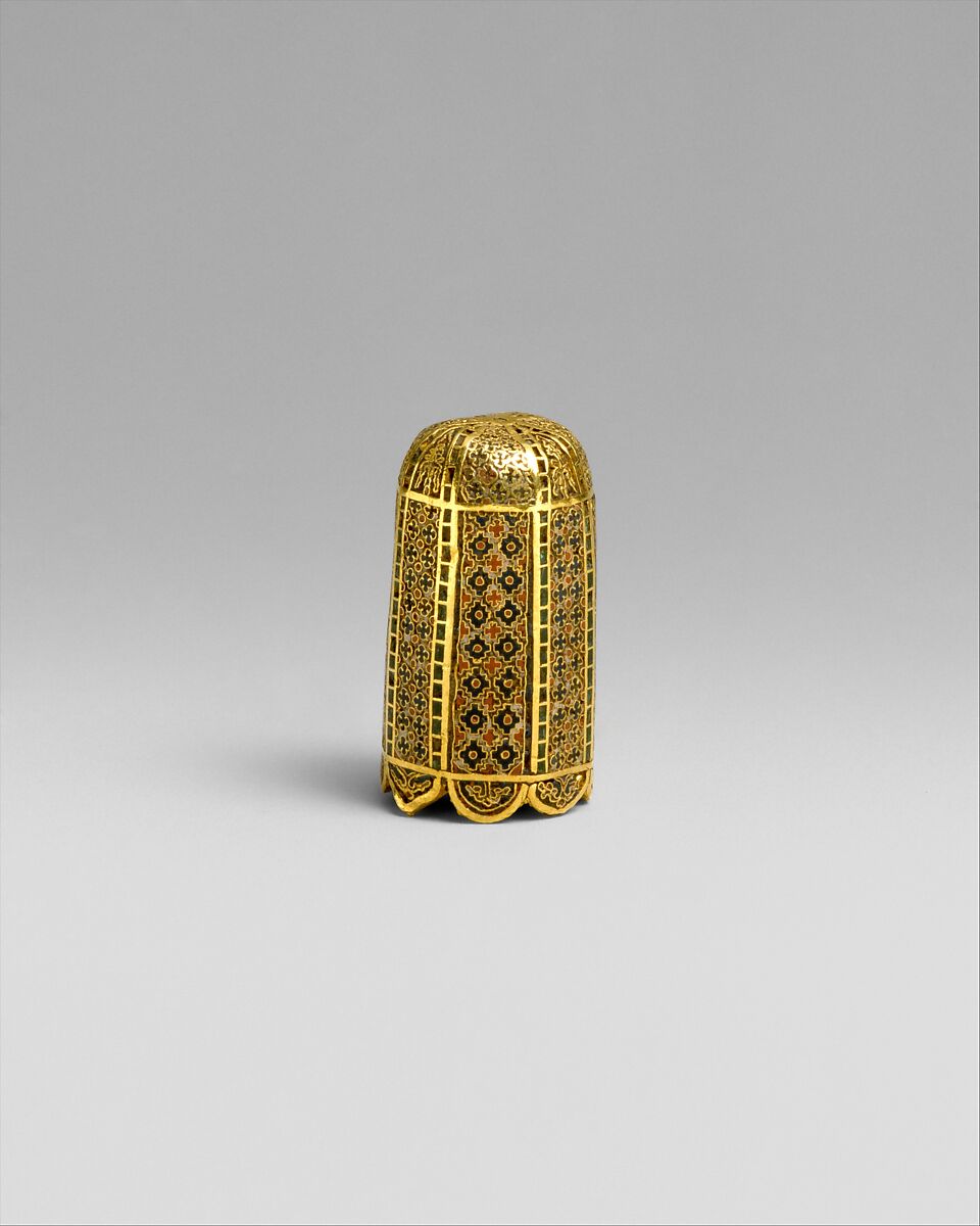 Tip of a Pointer, Cloisonné enamel, gold, Byzantine