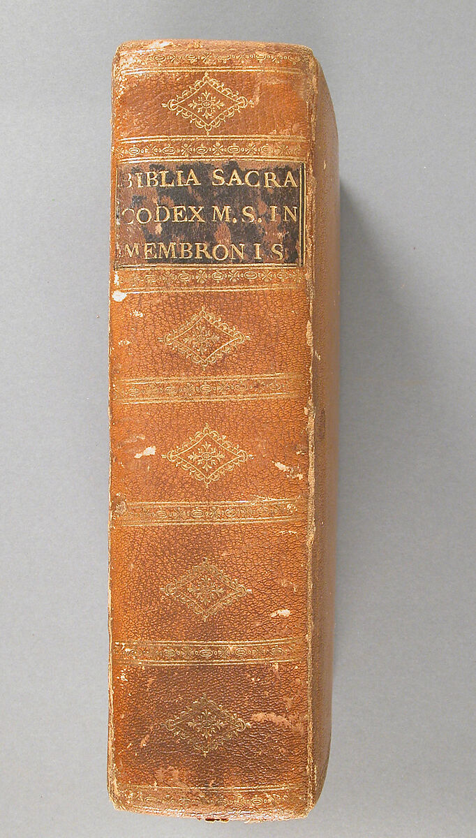 Bible, Tempera and gold on parchment; leather binding, French