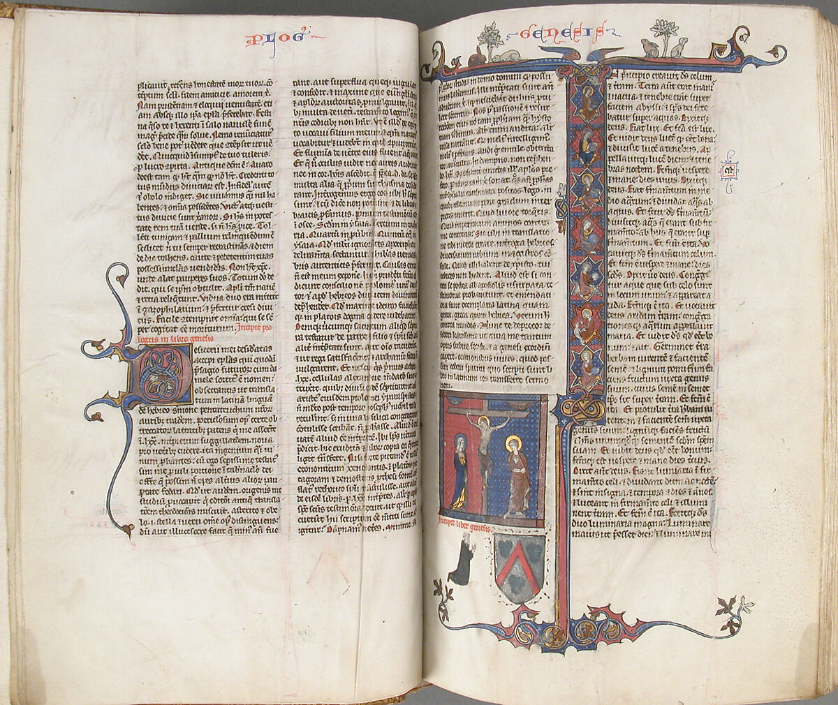 Bible, Tempera and gold on parchment; leather binding, French