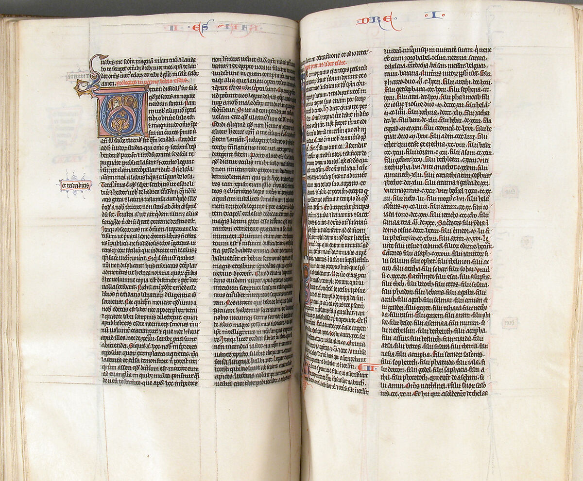 Bible, Tempera and gold on parchment; leather binding, French