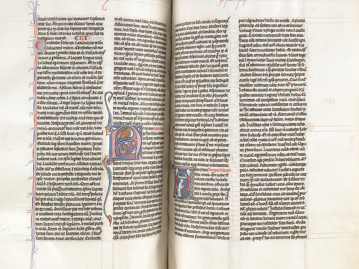 Bible, Tempera and gold on parchment; leather binding, French