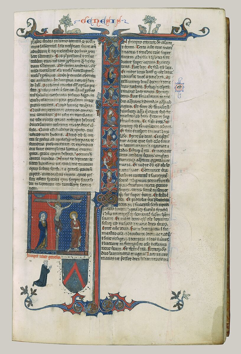 Bible, Tempera and gold on parchment; leather binding, French