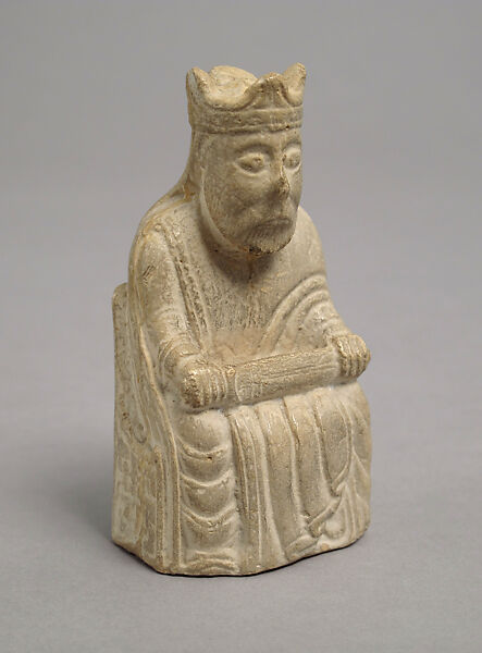 Chess Piece of a King (Copy of one of the Lewis Chessmen), Plaster cast, Scandinavian 