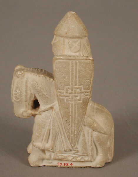 Chess Piece of a Knight (Copy of one of the Lewis Chessmen), Plaster cast, Scandinavian
