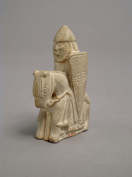 Chess Piece of a Knight (Copy of one of the Lewis Chessmen), Plaster cast, Scandinavian 