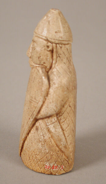 Chess Piece of a Berserker (Copy of one of the Lewis Chessmen), Plaster cast, Scandinavian