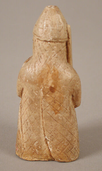 Chess Piece of a Berserker (Copy of one of the Lewis Chessmen), Plaster cast, Scandinavian