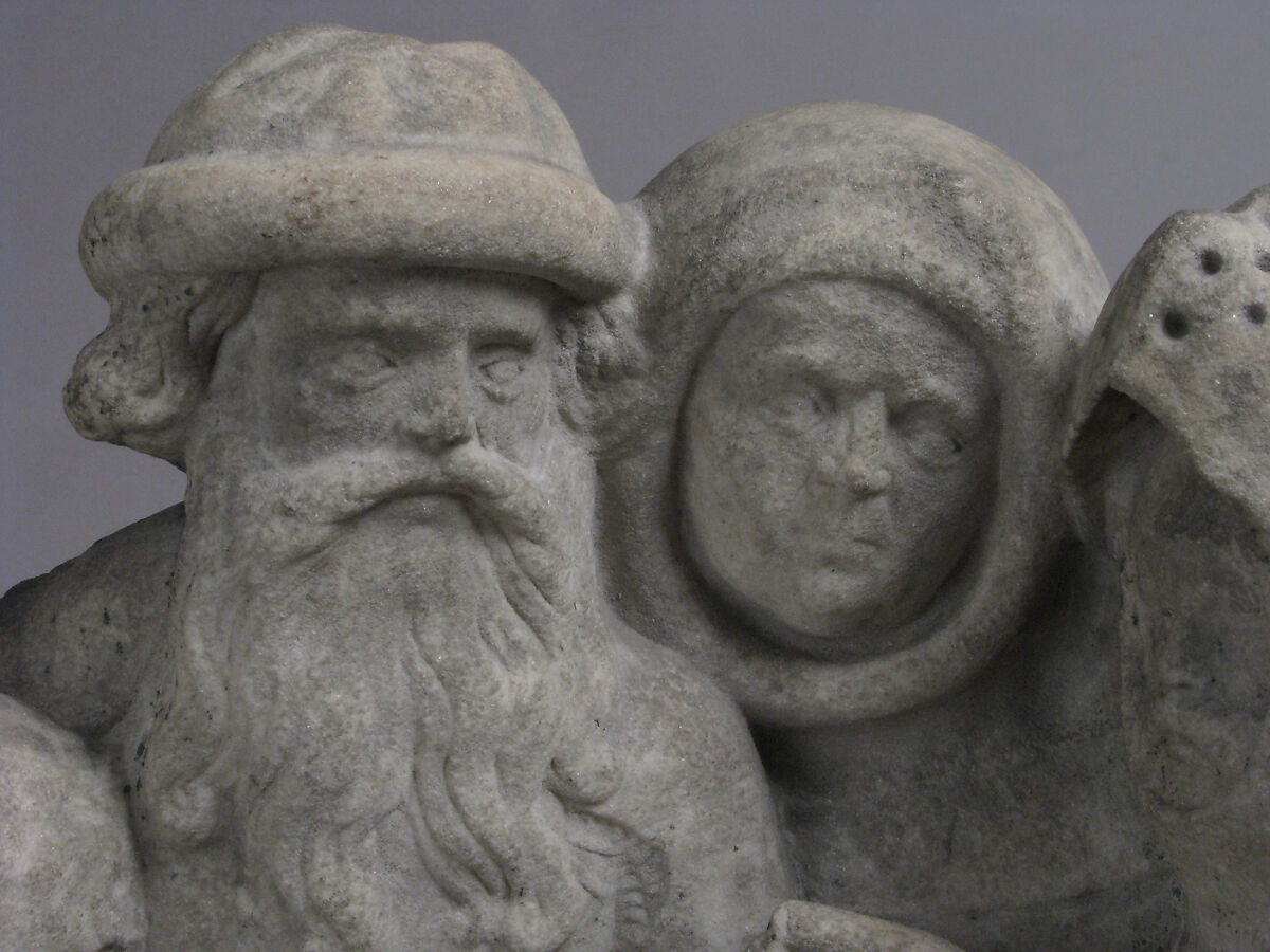 Soldiers and Onlookers from a Crucifixion Group, Marble, South Netherlandish