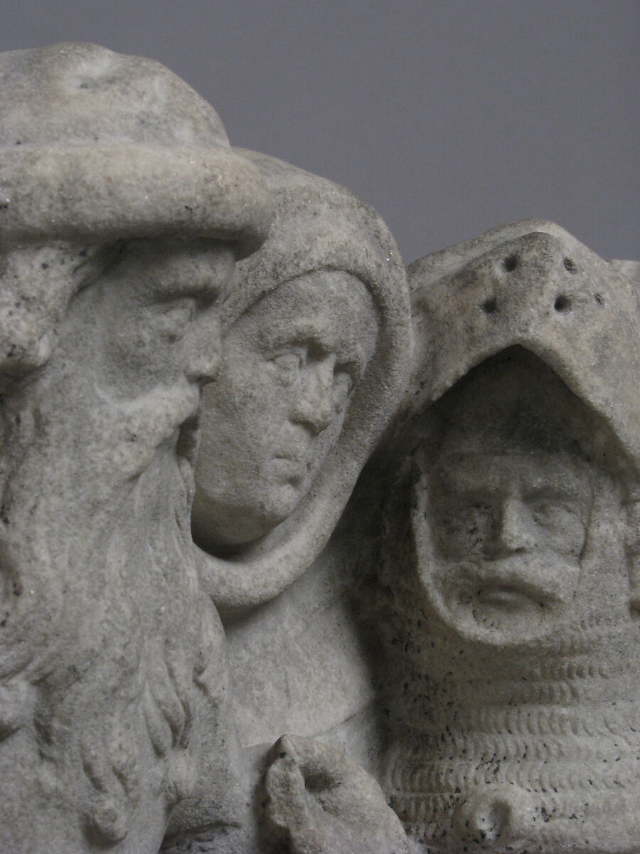 Soldiers and Onlookers from a Crucifixion Group, Marble, South Netherlandish