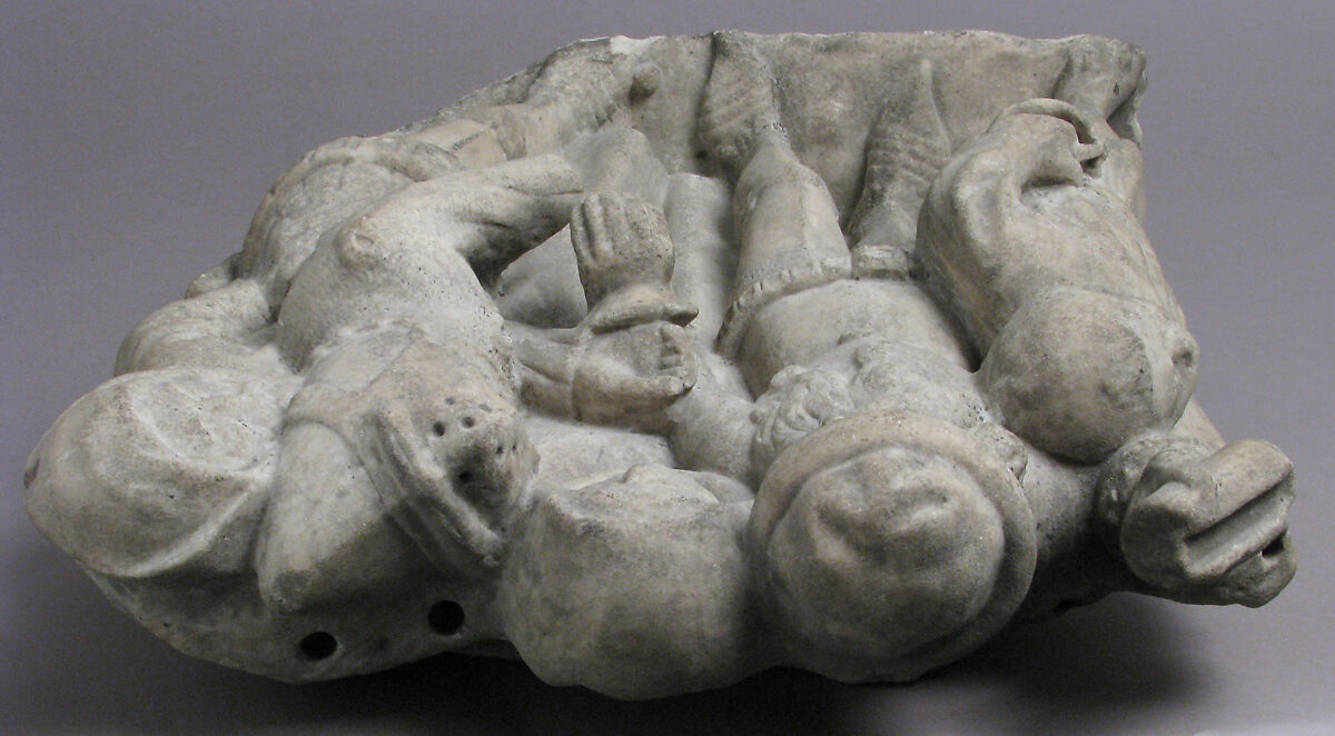 Soldiers and Onlookers from a Crucifixion Group, Marble, South Netherlandish