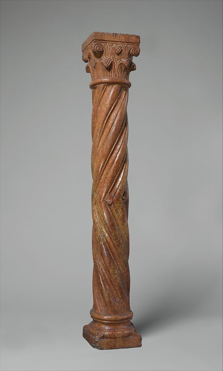 Column and Capital, Red limestone, North Italian 