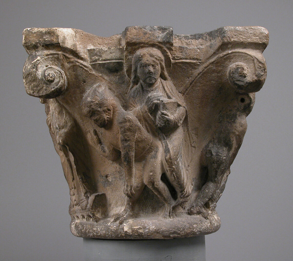 Capital with the Temptation of Jesus, Limestone, North French