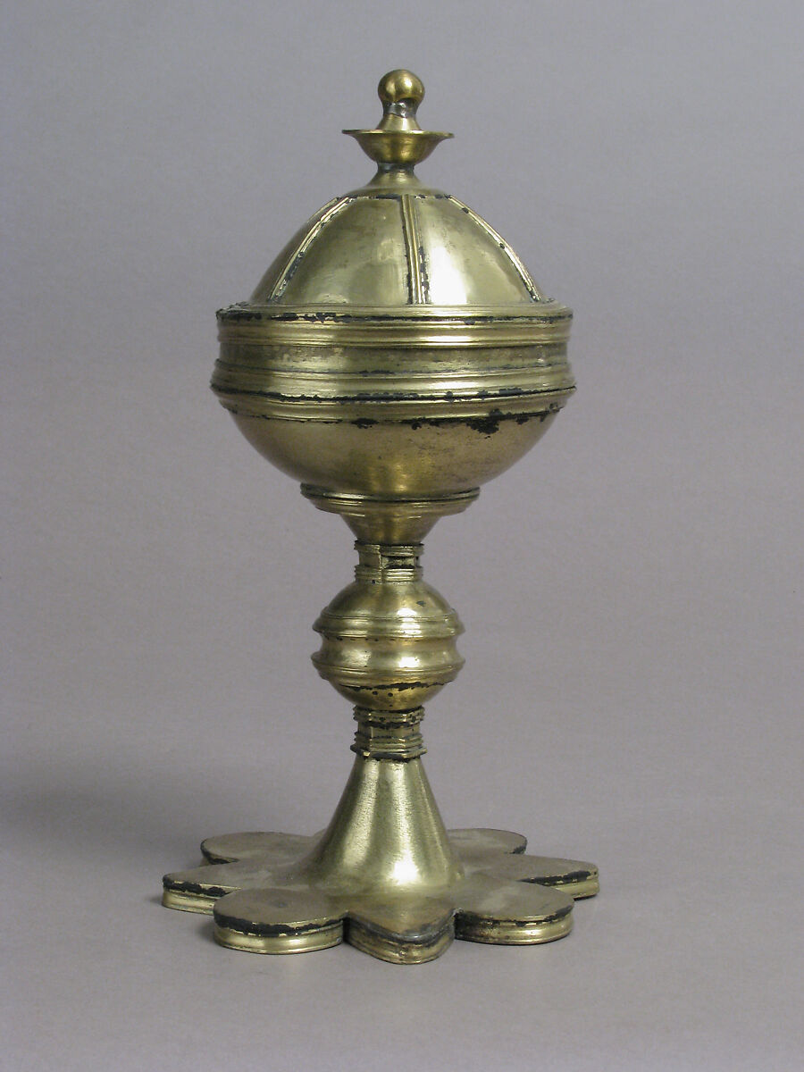 Ciborium, Copper alloy, gilt, South Netherlandish 