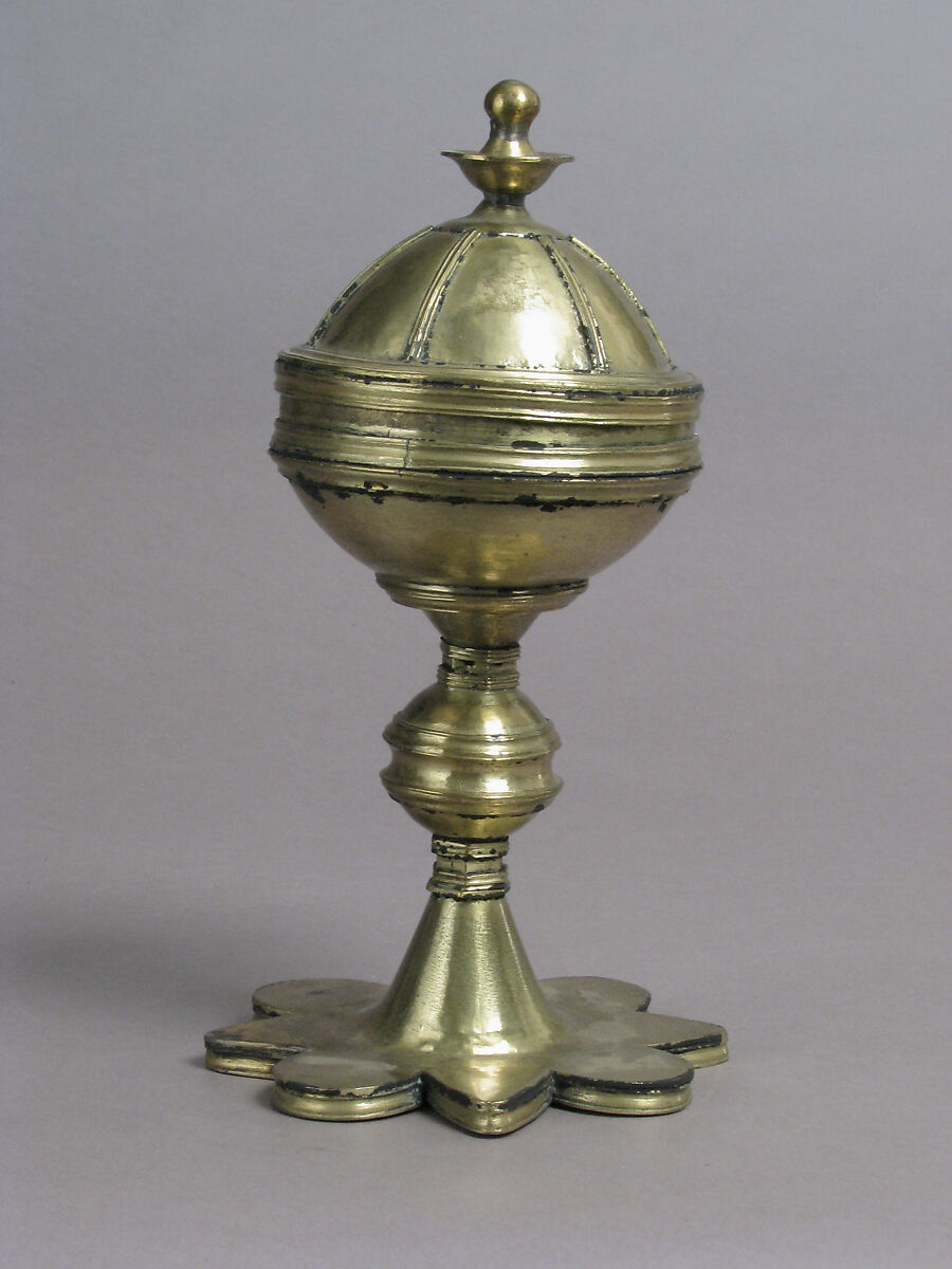 Ciborium, Copper alloy, gilt, South Netherlandish