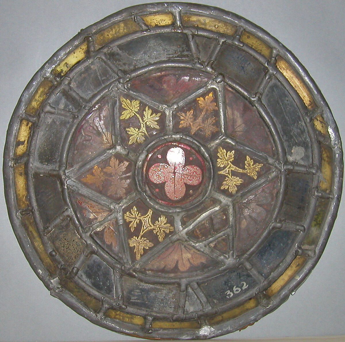 Foliate Medallion, Stained Glass, French