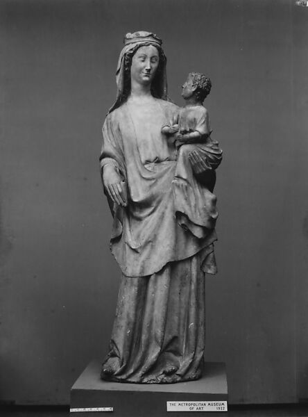 Virgin and Child, Stone, with traces of paint, French 