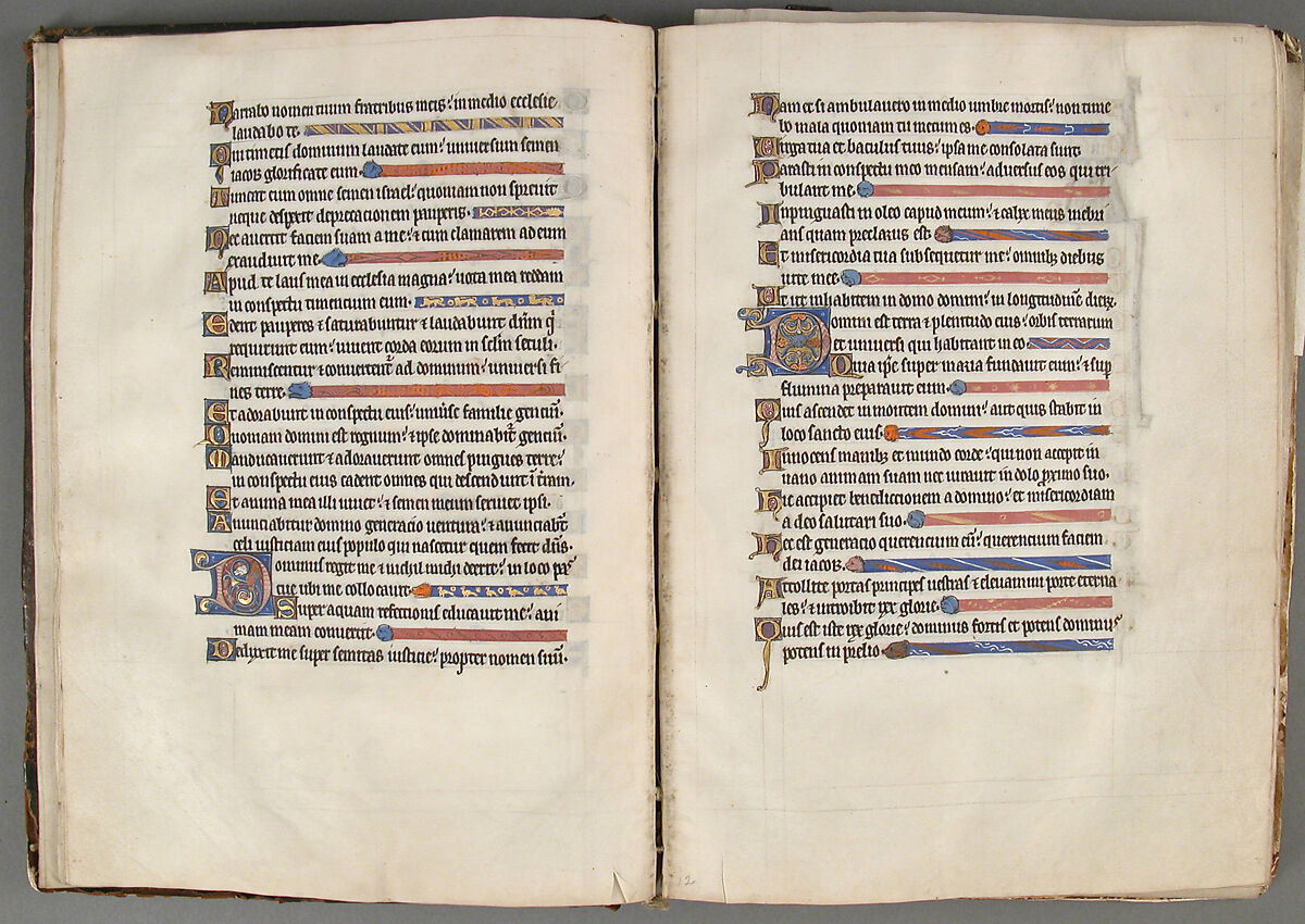 Psalter, Tempera and gold on parchment; leather binding, British 