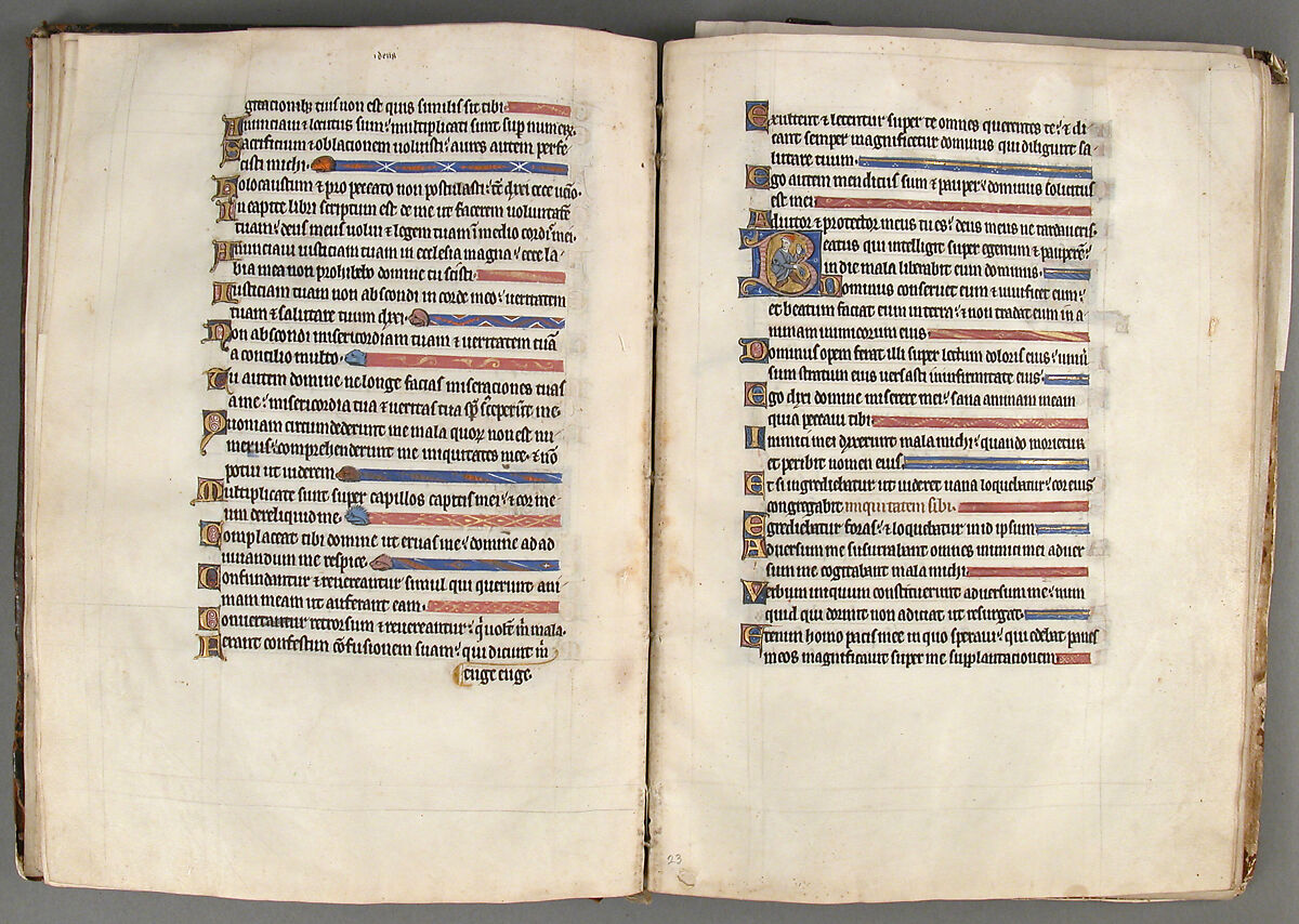 Psalter, Tempera and gold on parchment; leather binding, British