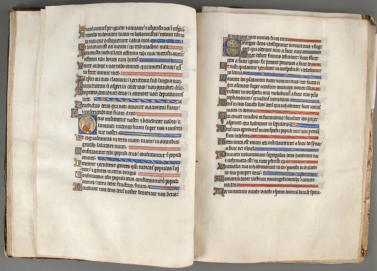 Psalter, Tempera and gold on parchment; leather binding, British