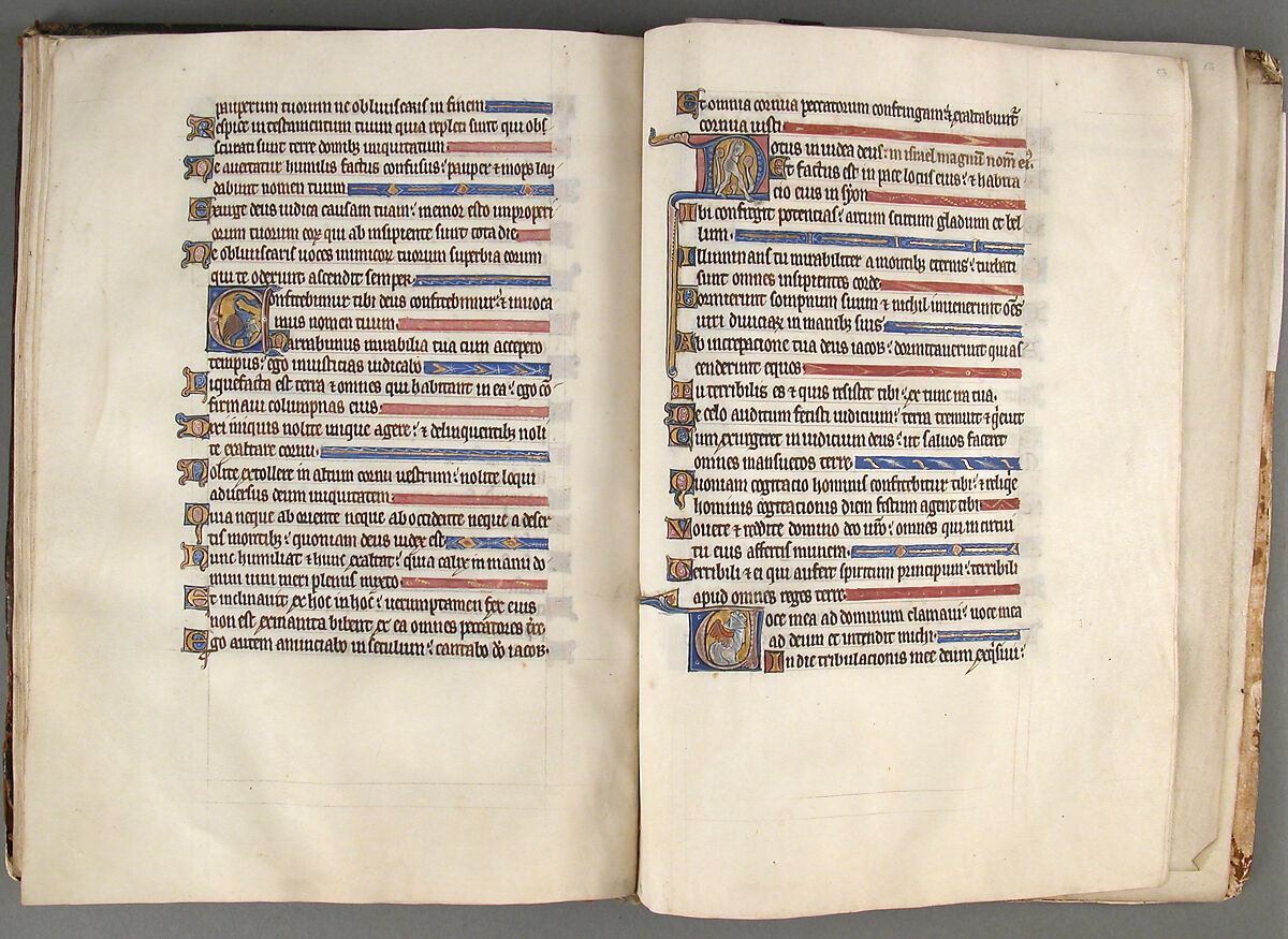 Psalter, Tempera and gold on parchment; leather binding, British