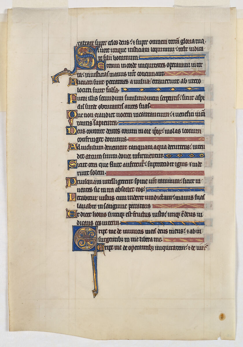 Manuscript Leaf from a Royal Psalter, Tempera and gold on parchment, British