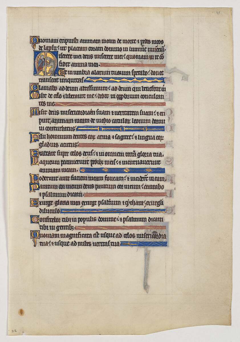 Manuscript Leaf from a Royal Psalter, Tempera and gold on parchment, British 