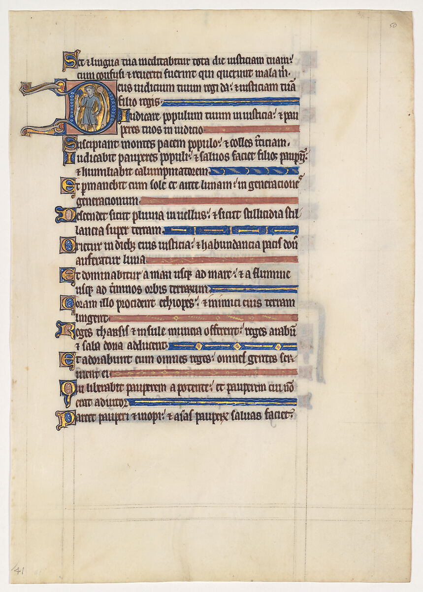 Manuscript Leaf from a Royal Psalter, Tempera and gold on parchment, British 