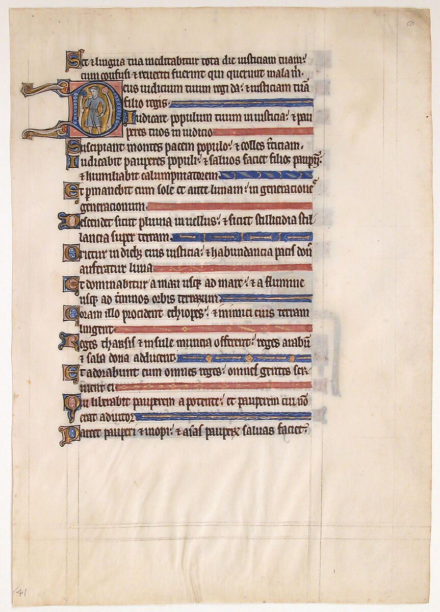 Manuscript Leaf from a Royal Psalter, Tempera and gold on parchment, British 