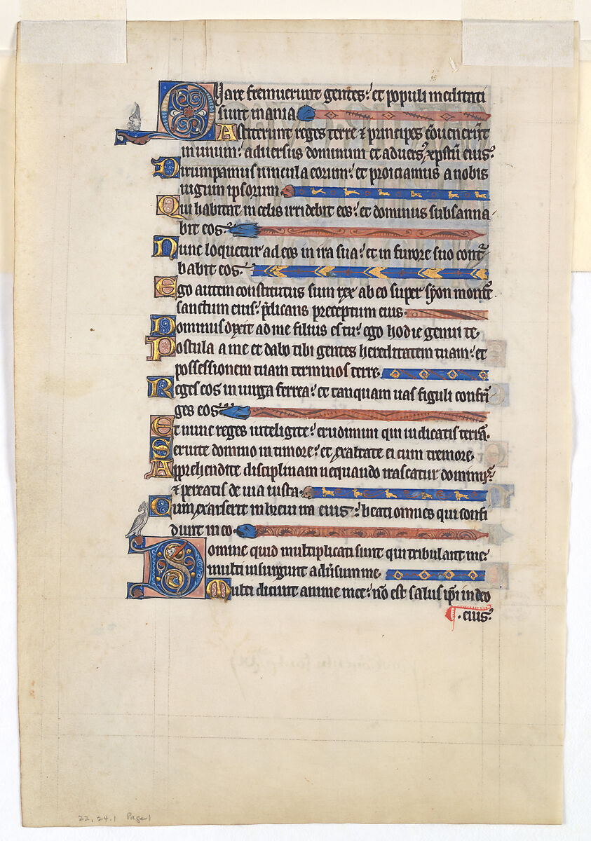 Manuscript Leaf from a Royal Psalter, Tempera and gold on parchment, British