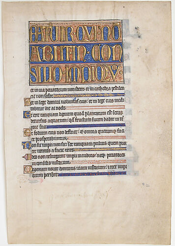 Manuscript Leaf from a Royal Psalter
