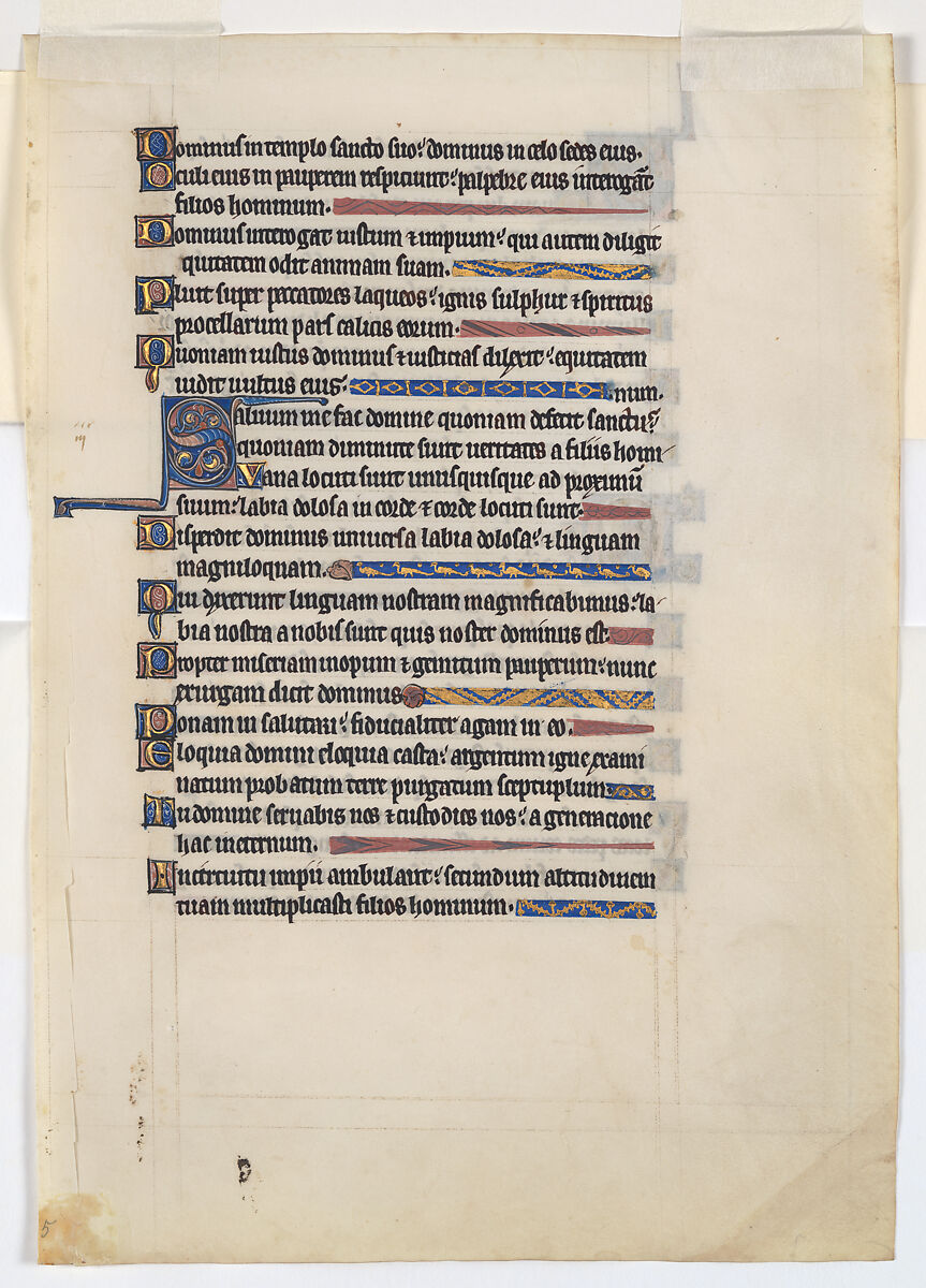 Manuscript Leaf from a Royal Psalter, Tempera and gold on parchment, British 