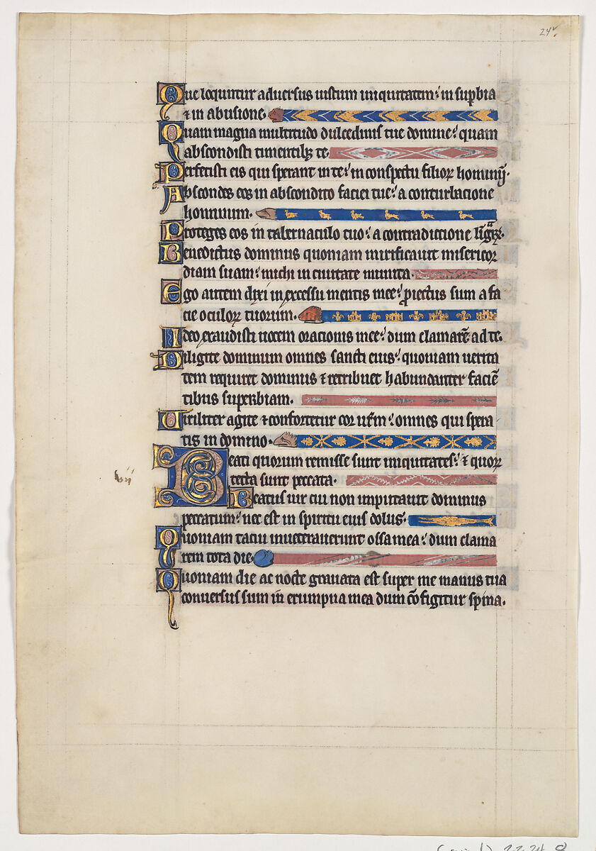 Manuscript Leaf from a Royal Psalter, Tempera and gold on parchment, British