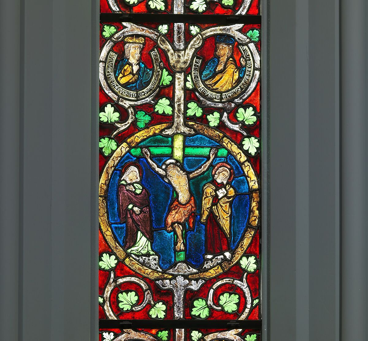 Tree of Jesse Window: The Reclining Jesse, King David, and Scenes from the Life of Jesus, Pot-metal glass, vitreous paint, and lead, German