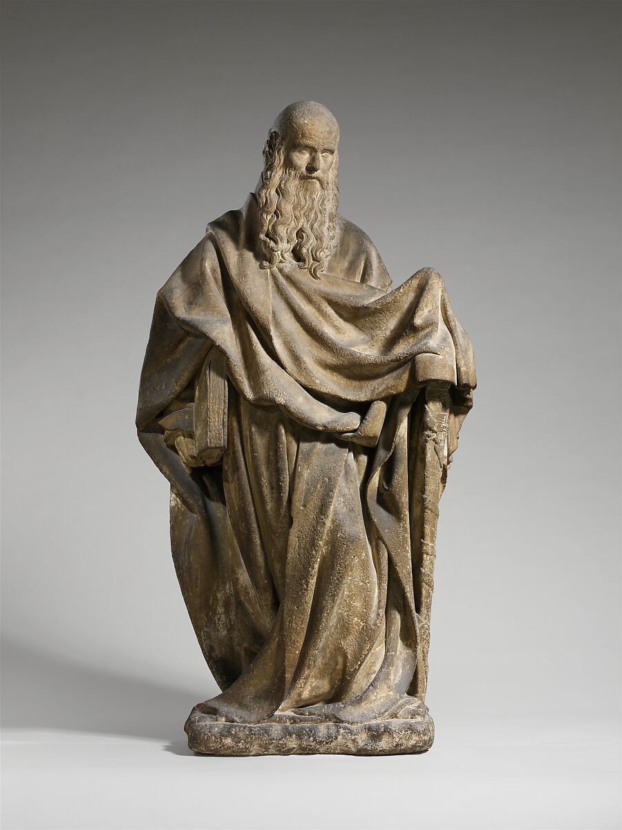Saint Paul, Circle of Claus de Werve (Netherlandish, active in France, ca. 1380–1439, active Burgundy, 1396–ca. 1439), Limestone with traces of paint, French 