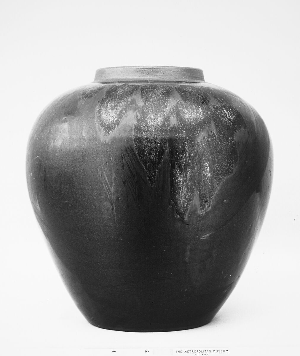 Jar, Clay with glaze and splashes (Kyoto ware, Satsuma type), Japan 