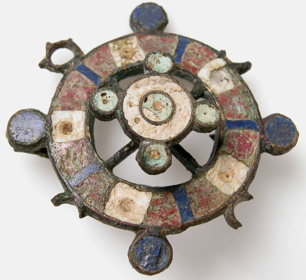 Disk Brooch, Champlevé enamel, bronze, Roman 