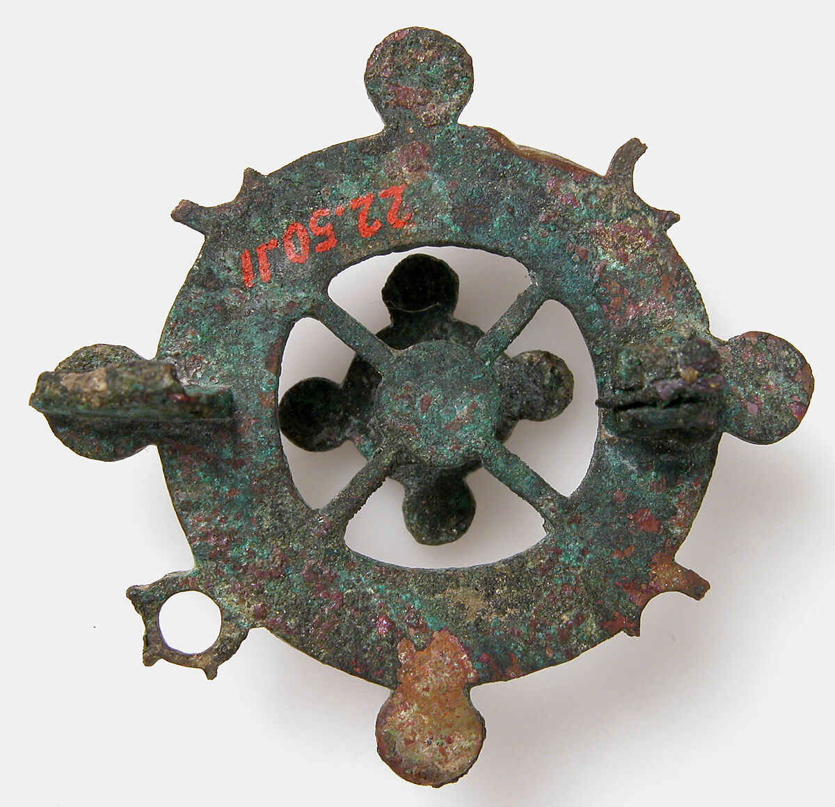 Disk Brooch, Champlevé enamel, bronze, Roman