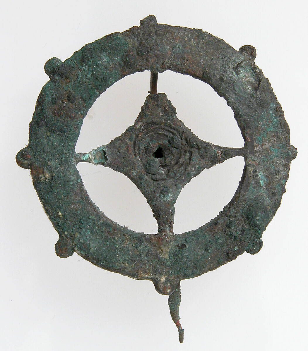 Brooch, Champlevé enamel, bronze, Roman 